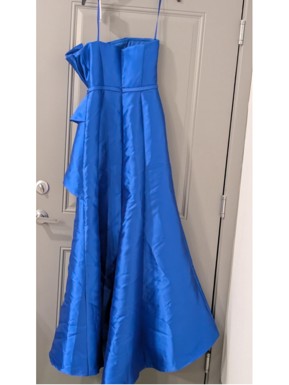 NWT Rene Ruiz Collection Blue Satin Embellished Formal Gown Size 8 $349 - Picture 9 of 16